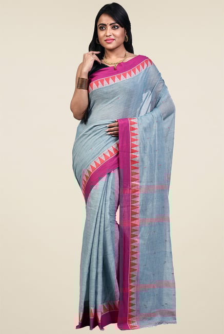 Bengal Handloom Grey Cotton Saree Bengal Handloom Grey Cotton Saree