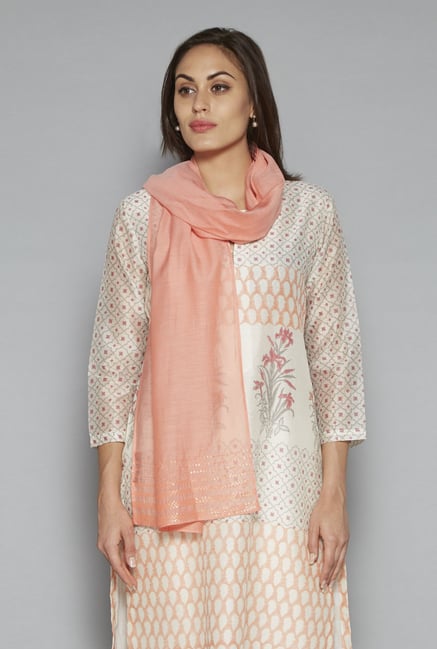 Zuba by Westside Peach Embellished Dupatta Zuba by Westside Peach Embellished Dupatta