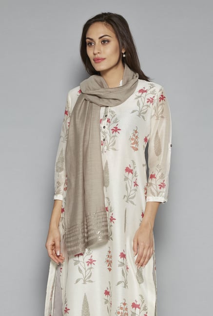 Zuba by Westside Grey Embellished Dupatta Zuba by Westside Grey Embellished Dupatta