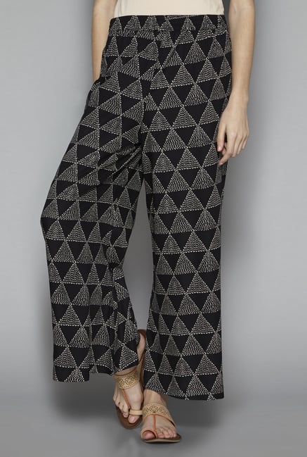 Utsa by Westside Black Geometric Print Palazzos Utsa by Westside Black Geometric Print Palazzos