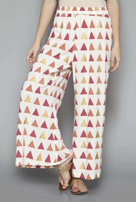 Utsa by Westside White Geometric Print Palazzos Utsa by Westside White Geometric Print Palazzos