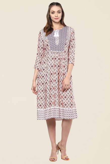 Fusion Beats Beige Printed Kurta Fusion Beats Beige Printed Kurta