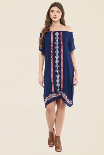 109 F Navy Embroidered Dress 109 F Navy Embroidered Dress