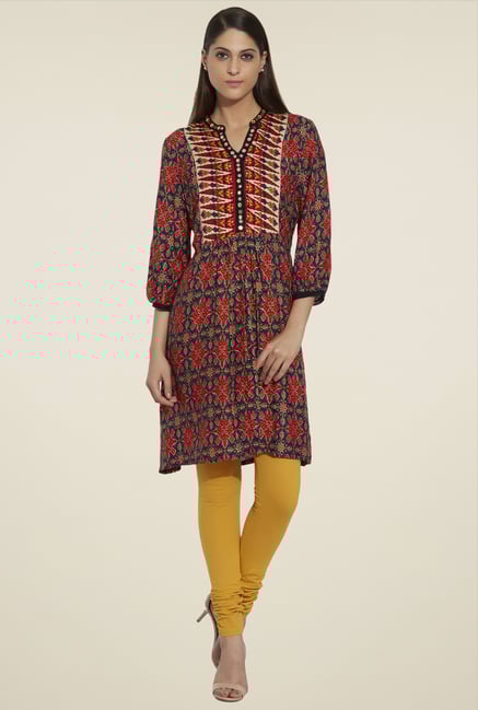Globus Red 3/4th Sleeves Kurti Globus Red 3/4th Sleeves Kurti