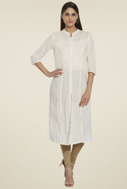 Globus Off-White Regular Fit Kurta Globus Off-White Regular Fit Kurta