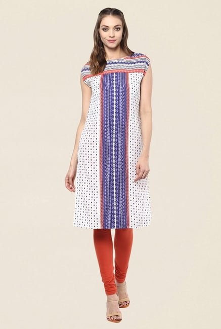 Fusion Beats Off White Printed Kurti Fusion Beats Off White Printed Kurti