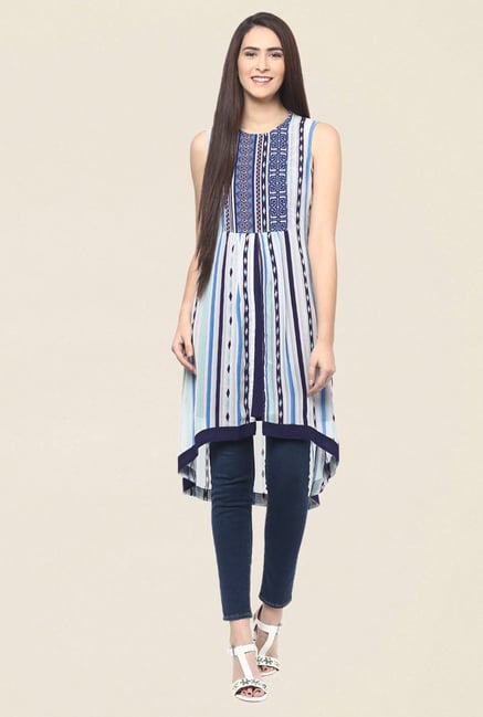 Fusion Beats Blue Printed Kurti Fusion Beats Blue Printed Kurti