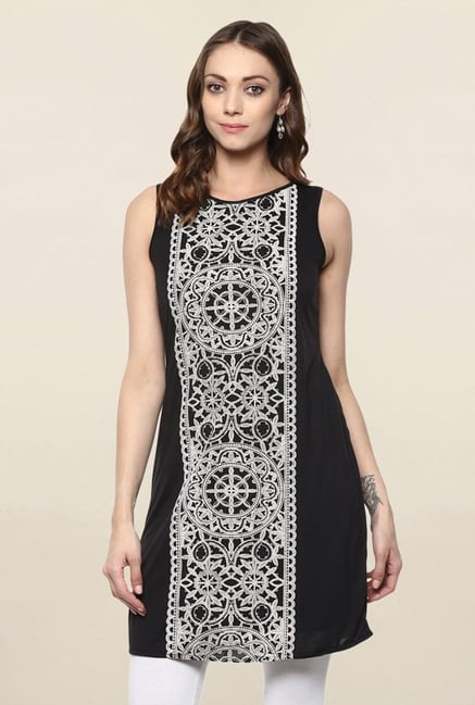 109 F Black Printed Kurti 109 F Black Printed Kurti