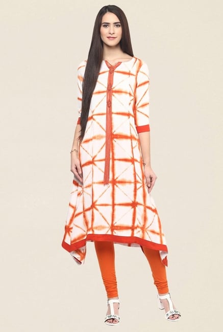 Fusion Beats Orange Printed Kurta Fusion Beats Orange Printed Kurta