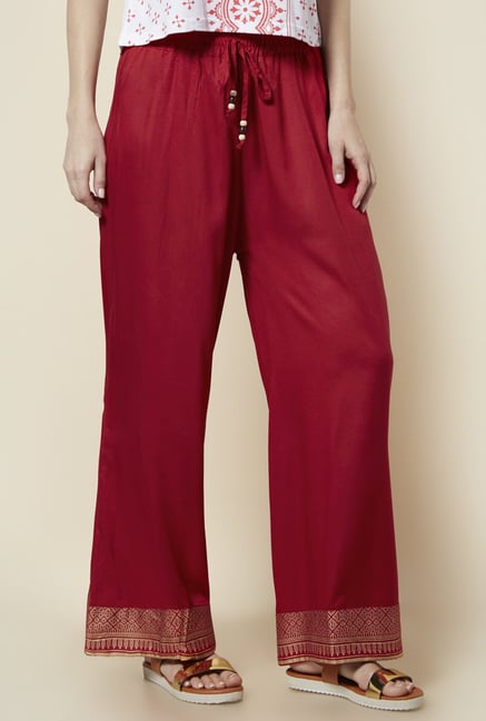 Zudio Red Printed Palazzos Zudio Red Printed Palazzos