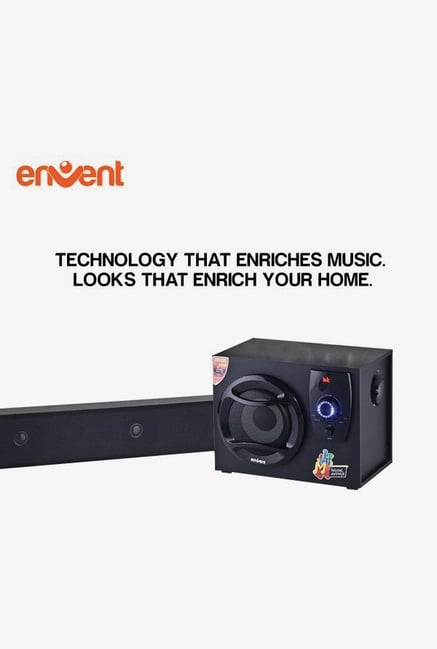 Envent Horizon704-BT Truewood Sound Bar with Woofer (Black) Envent Horizon704-BT Truewood Sound Bar with Woofer (Black)