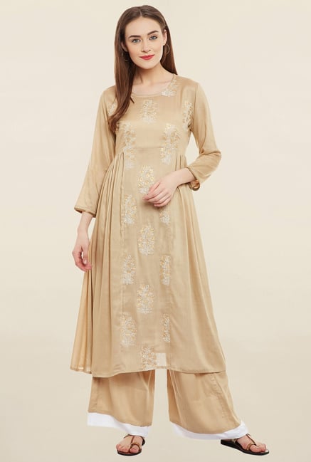 9rasa Beige Printed Kurta 9rasa Beige Printed Kurta