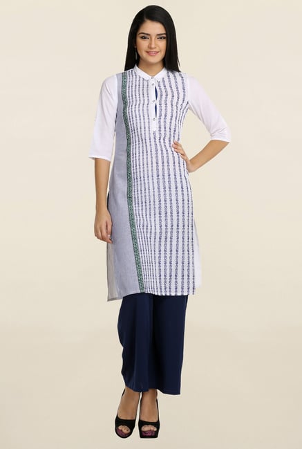 Aurelia White Paisley Print Kurti Aurelia White Paisley Print Kurti