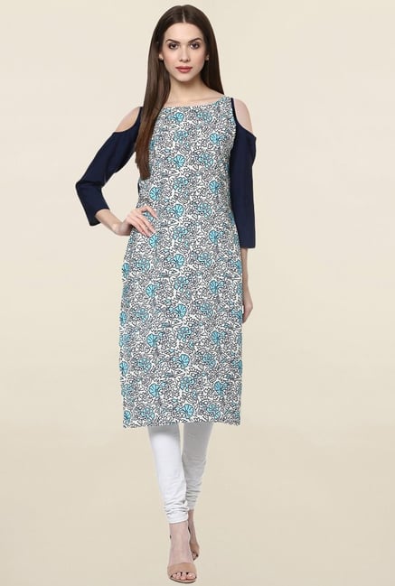 Ziyaa Multicolor Printed Crepe Kurta Ziyaa Multicolor Printed Crepe Kurta