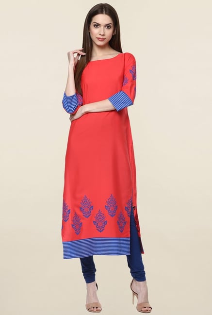 Ziyaa Coral Printed Crepe Kurta Ziyaa Coral Printed Crepe Kurta