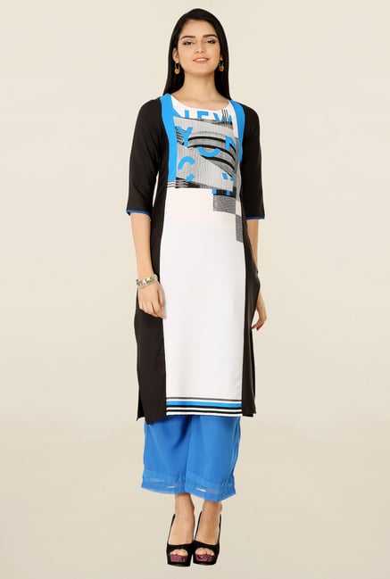 W White & Black Printed Kurta W White & Black Printed Kurta