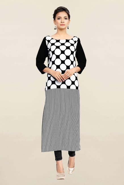 Ziyaa Black Printed Crepe Kurta Ziyaa Black Printed Crepe Kurta
