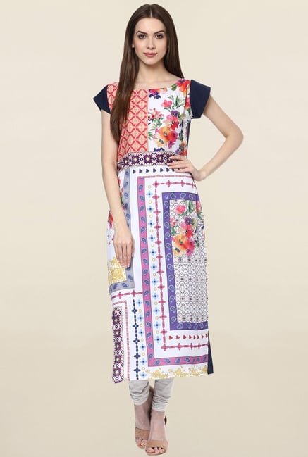 Ziyaa Multicolor Printed Crepe Kurta Ziyaa Multicolor Printed Crepe Kurta