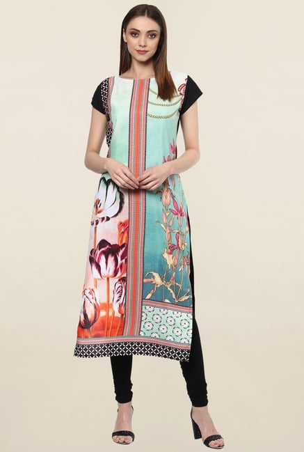 Ziyaa Mint Printed Crepe Kurta Ziyaa Mint Printed Crepe Kurta