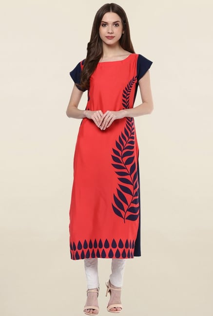 Ziyaa Coral Printed Crepe Kurta Ziyaa Coral Printed Crepe Kurta
