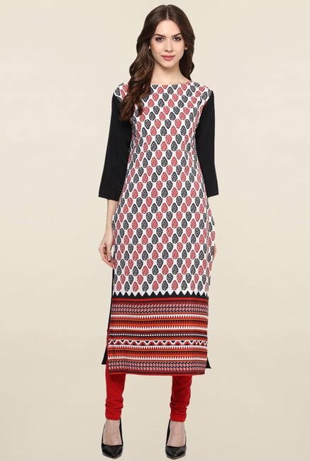 Ziyaa Multicolor Printed Crepe Kurta Ziyaa Multicolor Printed Crepe Kurta