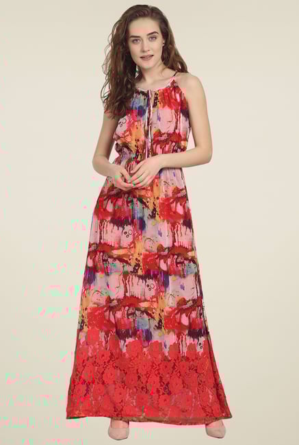 Soie Multicolor Sleeveless Printed Maxi Dress Soie Multicolor Sleeveless Printed Maxi Dress