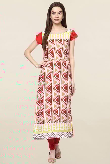 Ziyaa Multicolor Printed Crepe Kurta Ziyaa Multicolor Printed Crepe Kurta