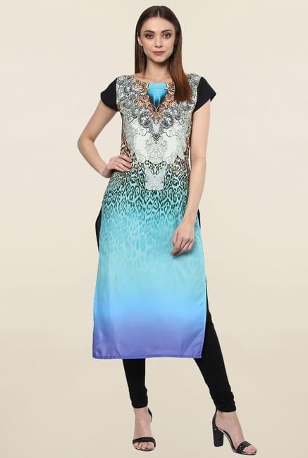 Ziyaa Multicolor Printed Crepe Kurta Ziyaa Multicolor Printed Crepe Kurta