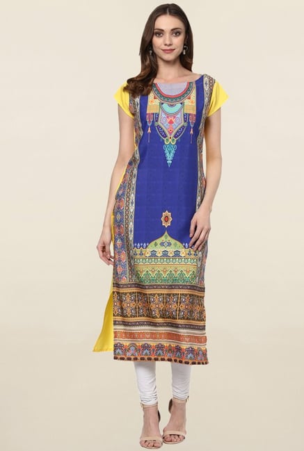 Ziyaa Multicolor Printed Crepe Kurta Ziyaa Multicolor Printed Crepe Kurta