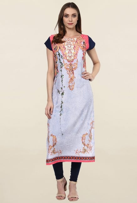 Ziyaa Lavender Printed Crepe Kurta Ziyaa Lavender Printed Crepe Kurta