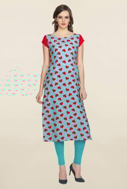 Ziyaa Green Printed Crepe Kurta Ziyaa Green Printed Crepe Kurta