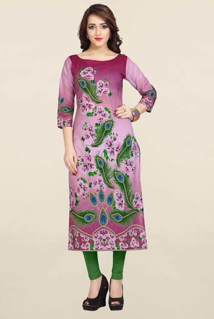Ziyaa Pink Printed Cotton Kurta Ziyaa Pink Printed Cotton Kurta