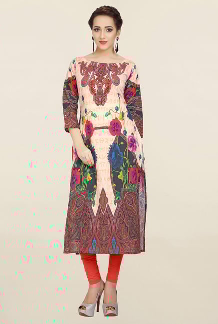 Ziyaa Multicolor Printed Cotton Kurta Ziyaa Multicolor Printed Cotton Kurta