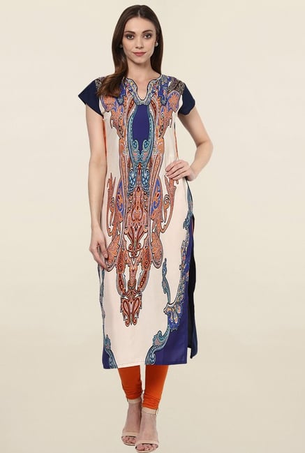 Ziyaa Multicolor Printed Crepe Kurta Ziyaa Multicolor Printed Crepe Kurta