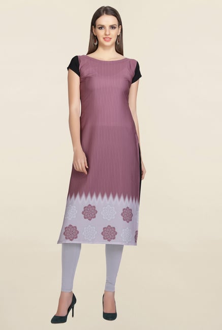 Ziyaa Pink Printed Crepe Kurta Ziyaa Pink Printed Crepe Kurta