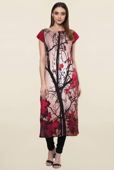 Ziyaa Multicolor Printed Crepe Kurta Ziyaa Multicolor Printed Crepe Kurta