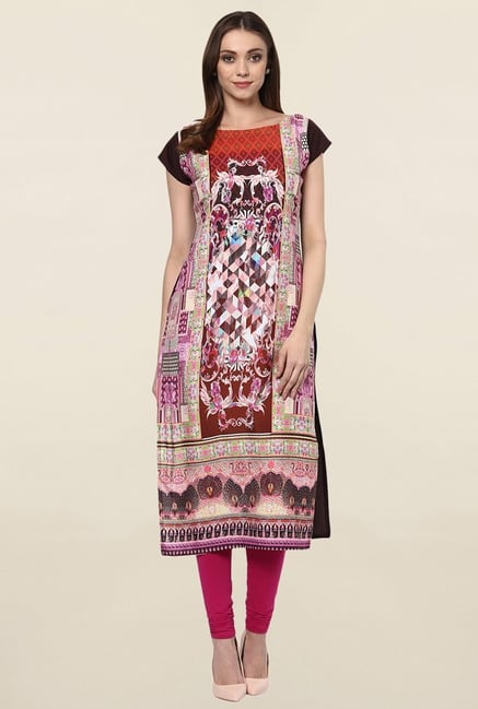 Ziyaa Multicolor Printed Crepe Kurta Ziyaa Multicolor Printed Crepe Kurta