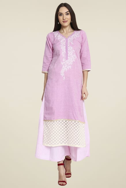 Aujjessa Lilac Khadi Palazzo Set Aujjessa Lilac Khadi Palazzo Set