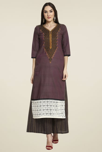 Aujjessa Brown Khadi Palazzo Set Aujjessa Brown Khadi Palazzo Set
