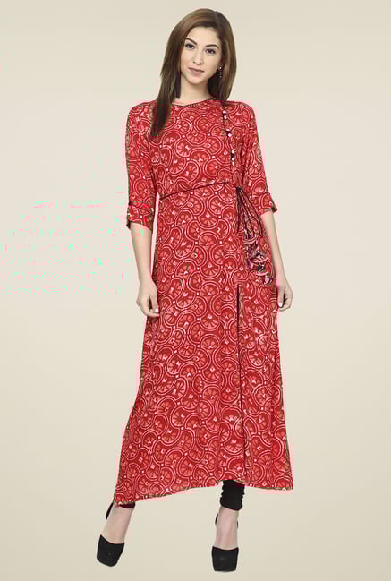 Aujjessa Coral Regular Fit Kurta Aujjessa Coral Regular Fit Kurta