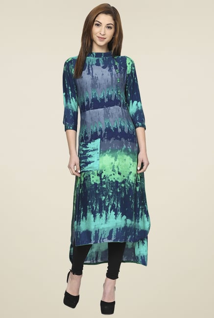 Aujjessa Multicolor 3/4th Sleeves Kurta Aujjessa Multicolor 3/4th Sleeves Kurta