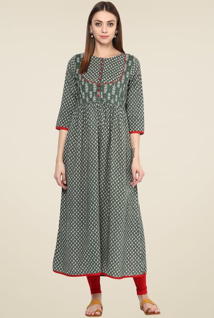 Jaipur Kurti Sage Green Round Neck Kurti Jaipur Kurti Sage Green Round Neck Kurti