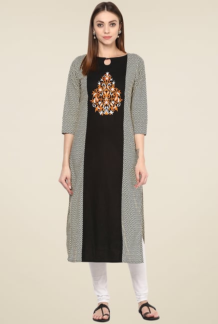 Jaipur Kurti Black Regular Fit Kurti Jaipur Kurti Black Regular Fit Kurti