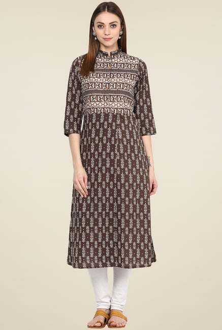 Jaipur Kurti Brown Regular Fit Kurti Jaipur Kurti Brown Regular Fit Kurti