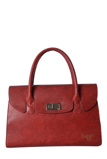 Baggit L Zinc Red Beads Textured Handbag Baggit L Zinc Red Beads Textured Handbag