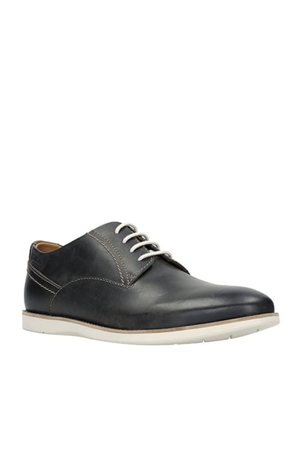 Clarks Franson Plain Dark Grey Derby Shoes Clarks Franson Plain Dark Grey Derby Shoes