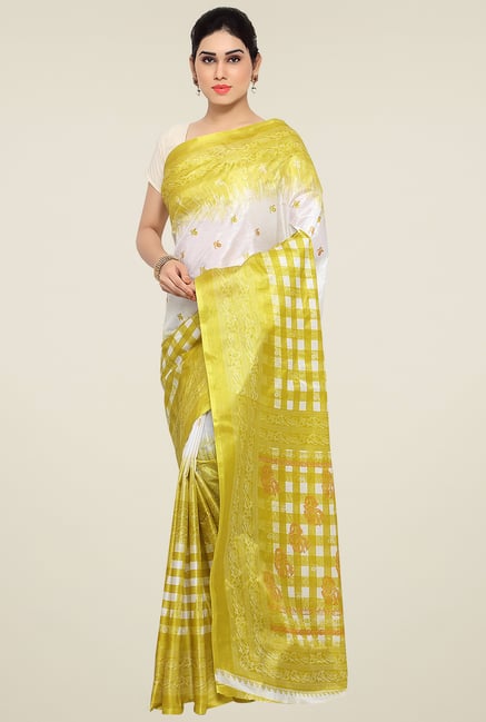 Triveni Yellow Printed Saree Triveni Yellow Printed Saree