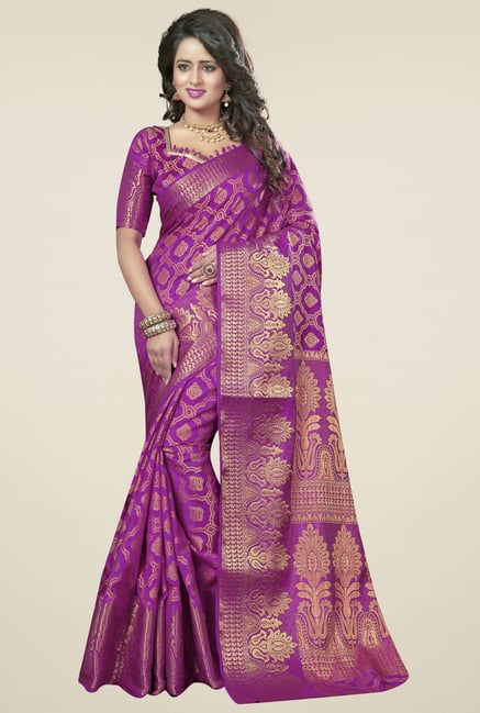Triveni Magenta Printed Saree Triveni Magenta Printed Saree