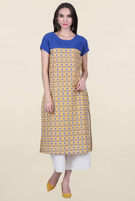 Juniper Yellow Printed Kurta Juniper Yellow Printed Kurta