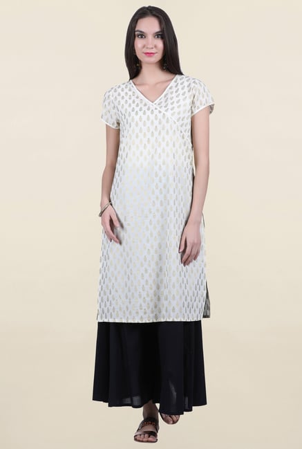 Juniper Off White Printed Kurta Juniper Off White Printed Kurta